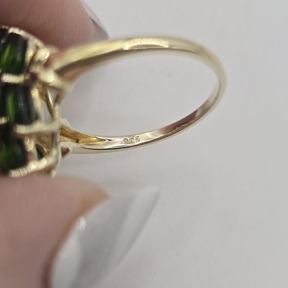 7 ctw Russian Diopside Ring in Vermeil Yellow Gold Over Sterling Silver Sz 10 - Picture 4 of 6